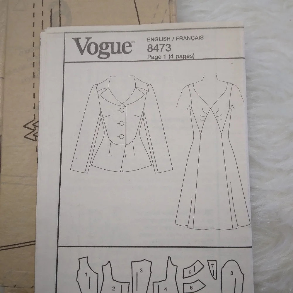 VOGUE V8473 Sz 14-20 Misses Devine Details Lined Jacket And Lined Dress